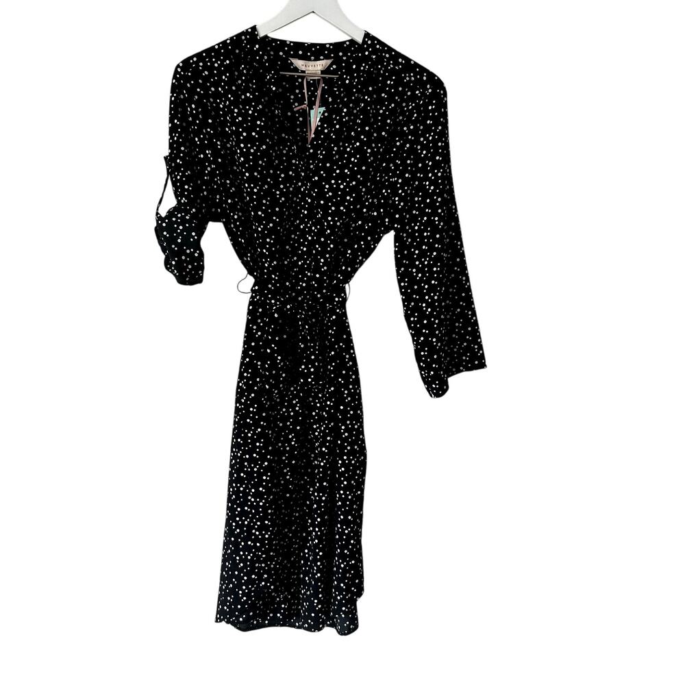 Mauvette Roma Short Spot Printed Shirt Dress US Size 12 NWT StitchFix Drawstring